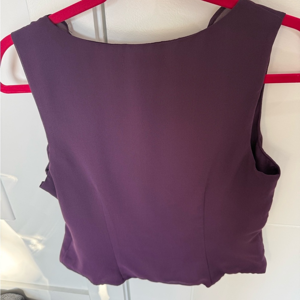 George Purple Ruffle Women's Top - Picture 2 of 3